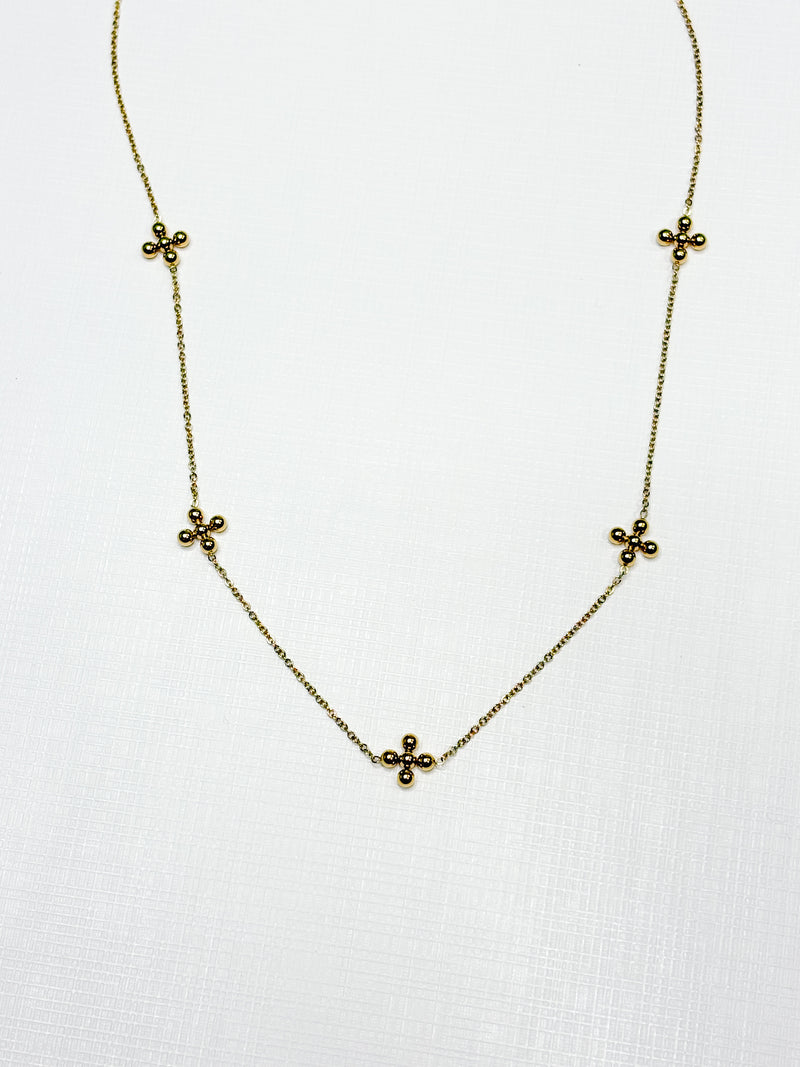 Dot Dot Golden Cross Necklace