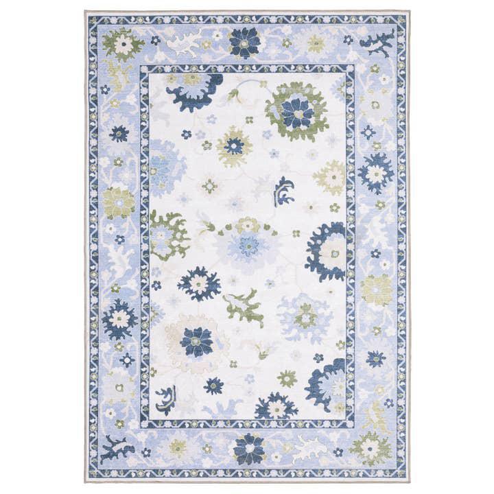 Addison Rug- White & Blue