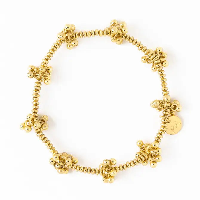 Kate Brass Cluster Beads Stretch Bracelet