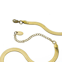 Waterproof Gold Micro Herringbone Necklace
