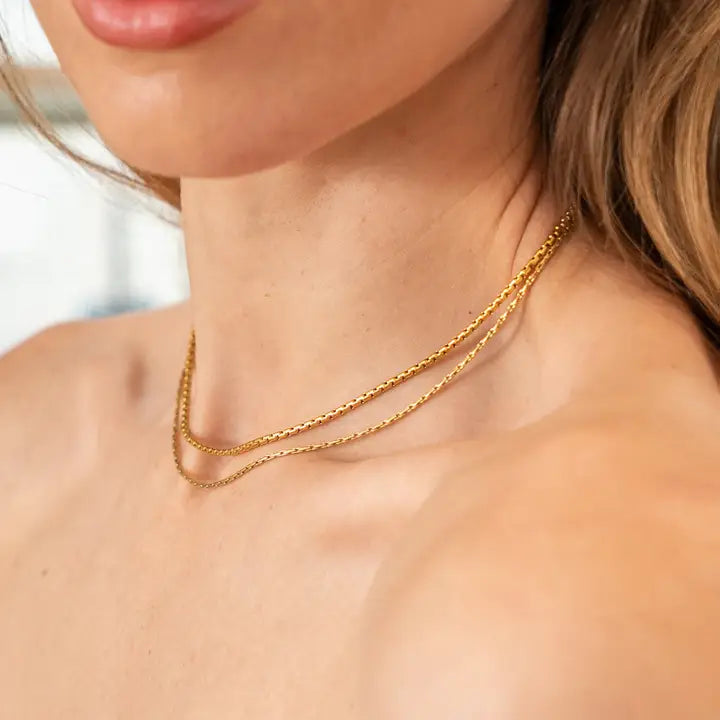 Waterproof Gold Layered Double Choker