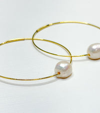 Solo Freshwater Pearl Hoop Earrings