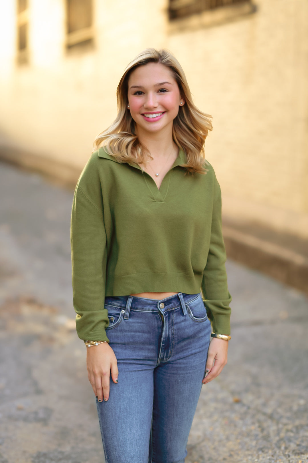 Karlie: Solid V-neck Collar Sweater