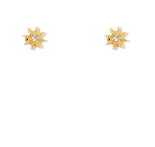 CZ Starburst Brass Studs