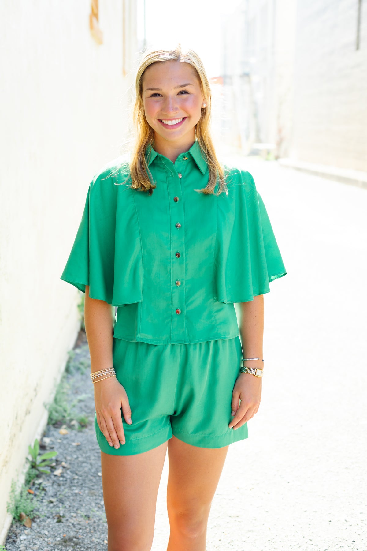 CIEBON: Poncho Button Down Top