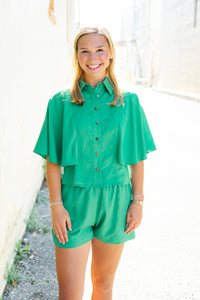 CIEBON: Poncho Button Down Top