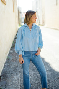 The Karson Top in Sky Blue