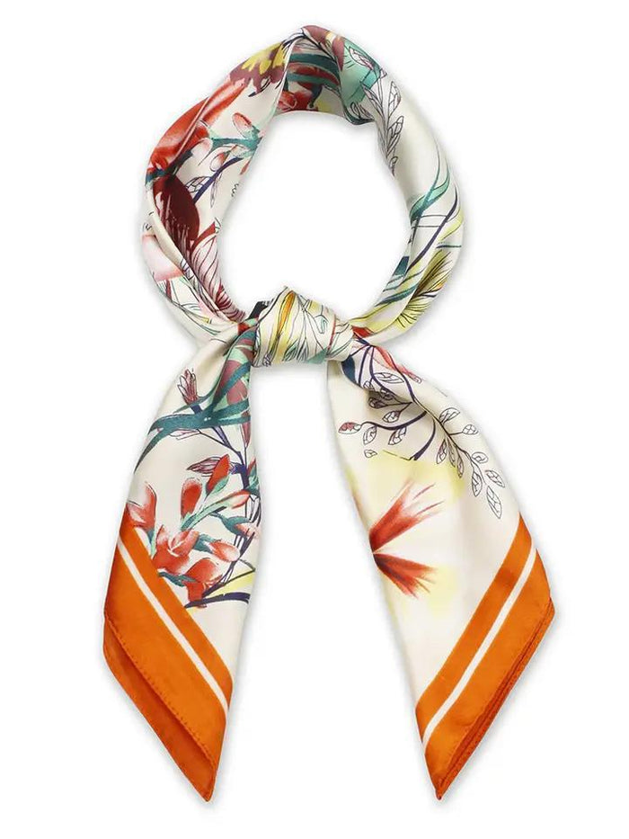 Orange Flower Printed Scarf