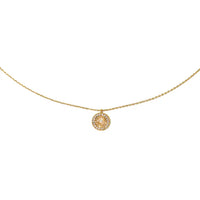 18K Gold Sun Opal Pendant Necklace