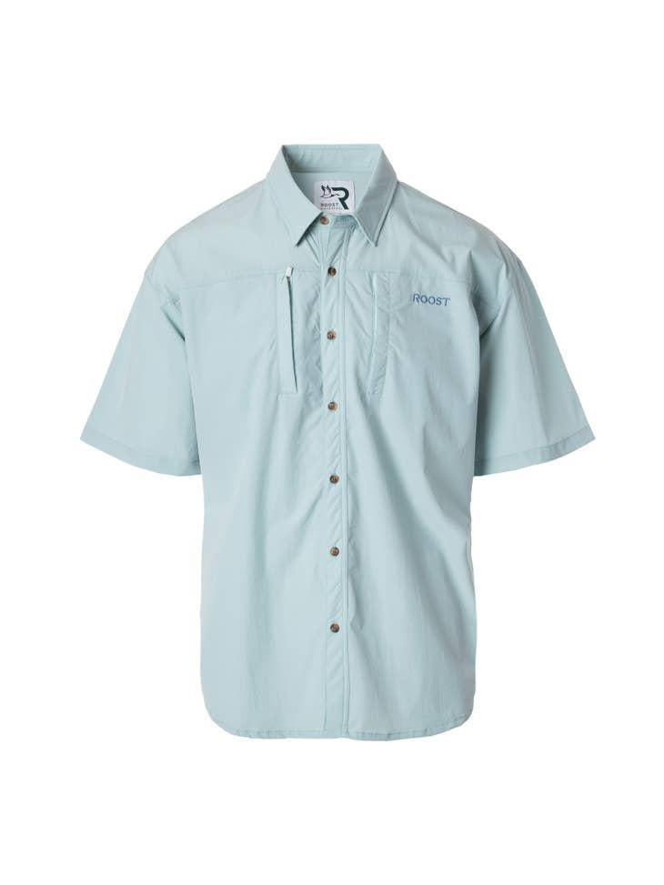 Roost Short Sleeve Button Down Light Blue