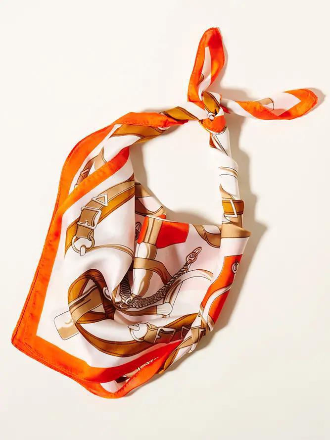 Orange Belts Pattern Scarf