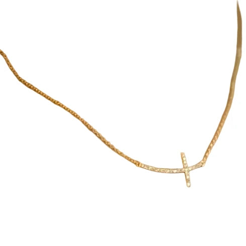 Shiny Side Cross Necklace