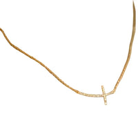 Shiny Side Cross Necklace