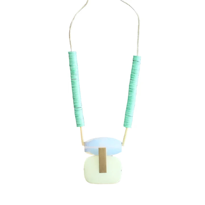 Opal and Mint Pendant Necklace