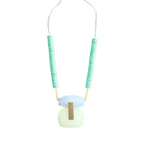 Opal and Mint Pendant Necklace