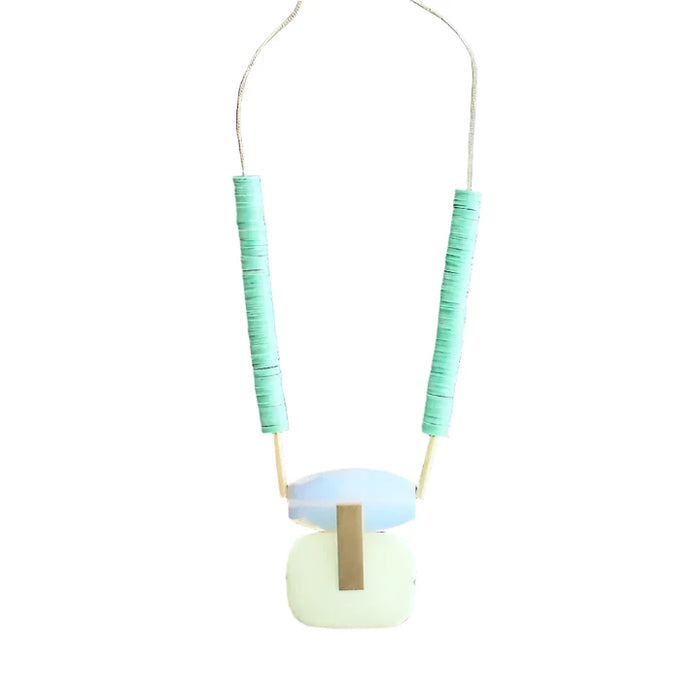 Opal and Mint Pendant Necklace
