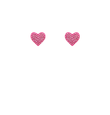 Pave Heart Studs