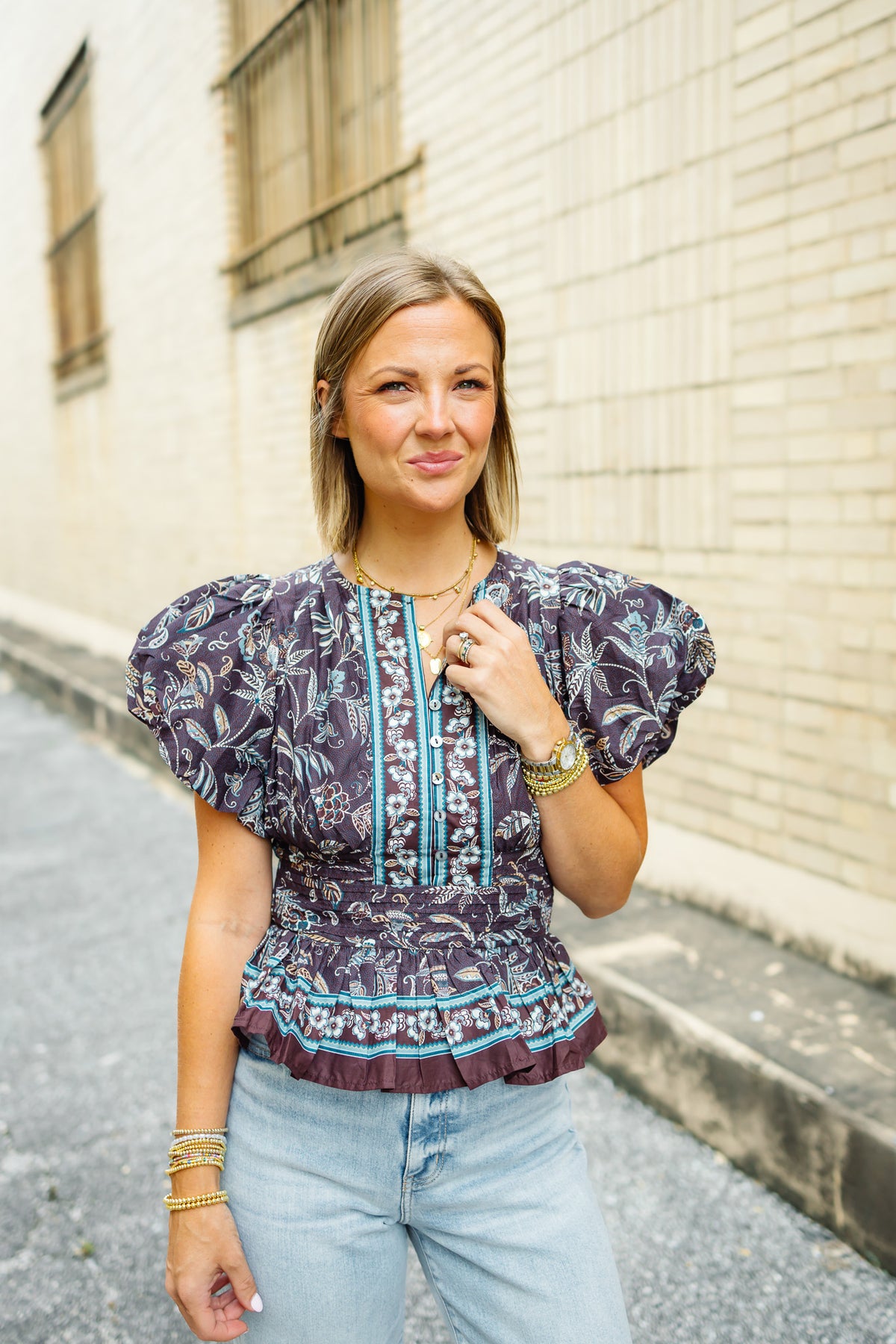 The Regina Top in Eggplant