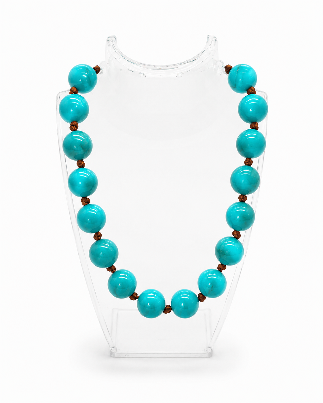 Brown Cord Turquoise Necklace