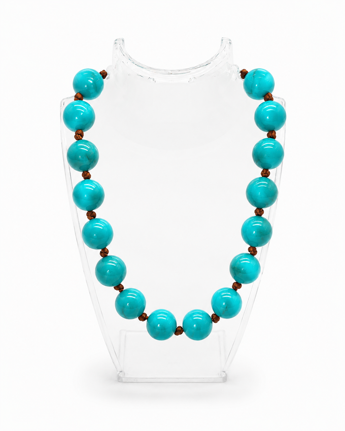Brown Cord Turquoise Necklace