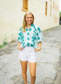 The Milano Top in Teal