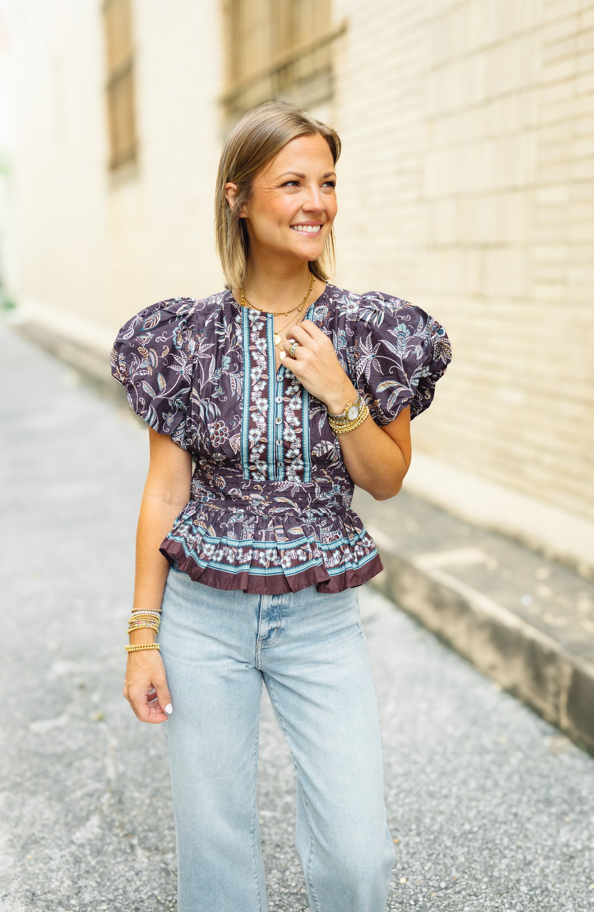 The Regina Top in Eggplant