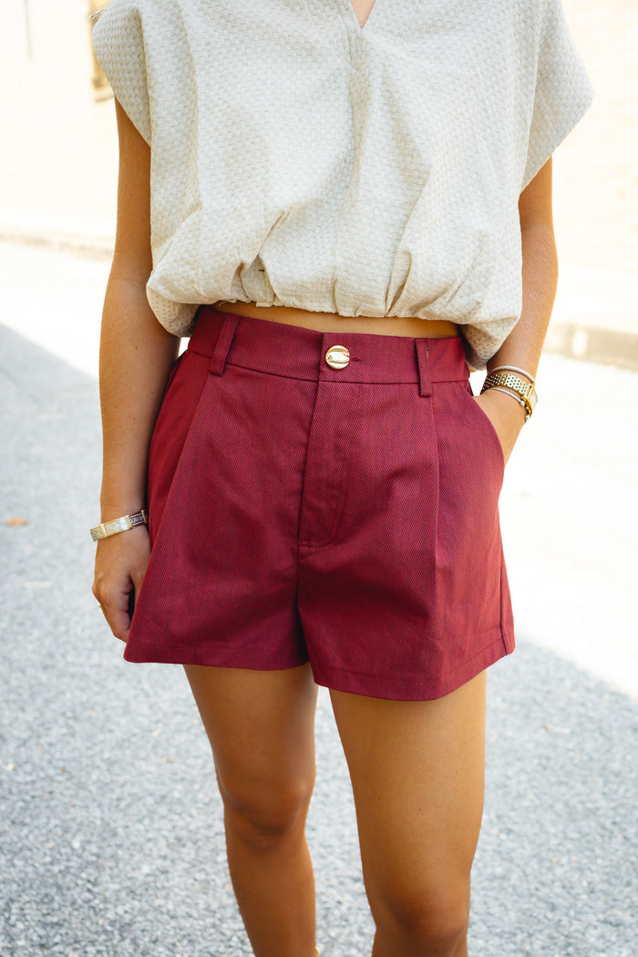 The Gala Shorts in Burgundy