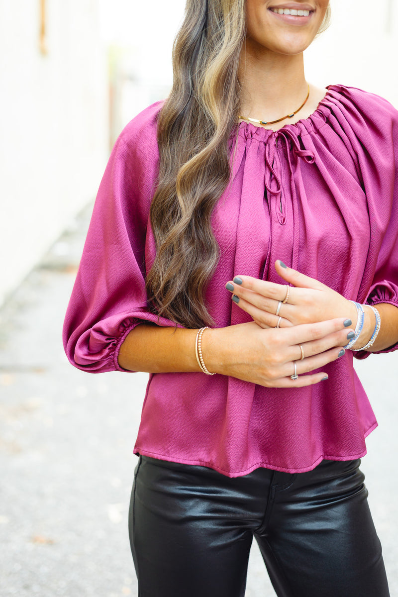 The Aster Top in Burgundy