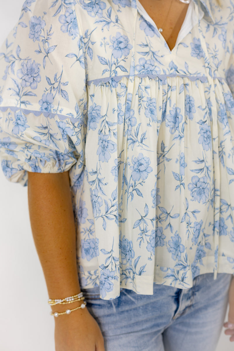 The Azure Floral Top