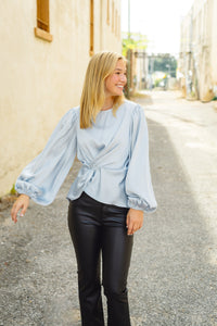 The Ester Top in Dusty Blue