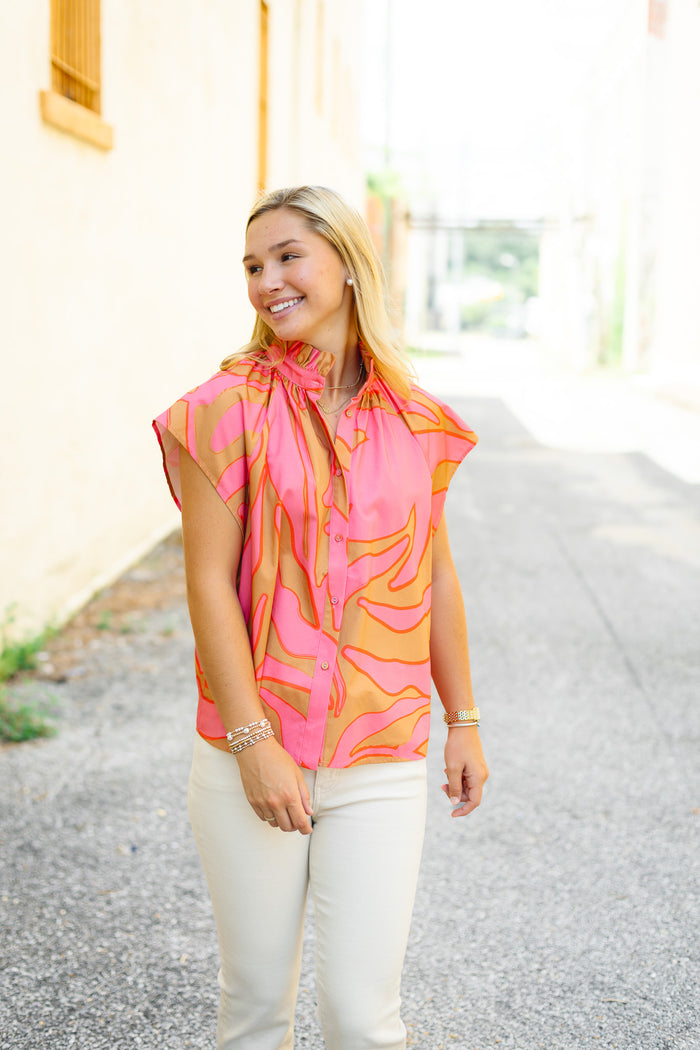 CROSBY BY MOLLIE BURCH: BILLIE TOP IN PRESSED FLORAL