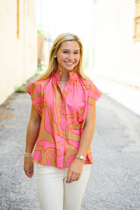 CROSBY BY MOLLIE BURCH: BILLIE TOP IN PRESSED FLORAL