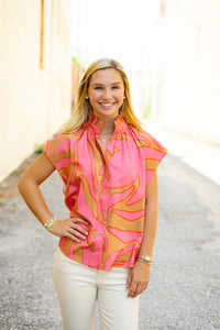 CROSBY BY MOLLIE BURCH: BILLIE TOP IN PRESSED FLORAL
