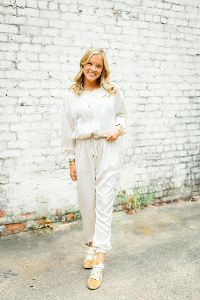 The Casablanca Nights Joggers in Cream