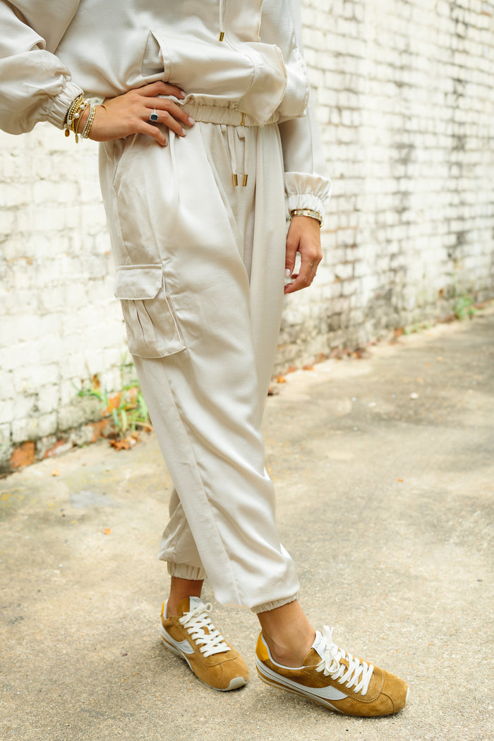 The Casablanca Nights Joggers in Cream