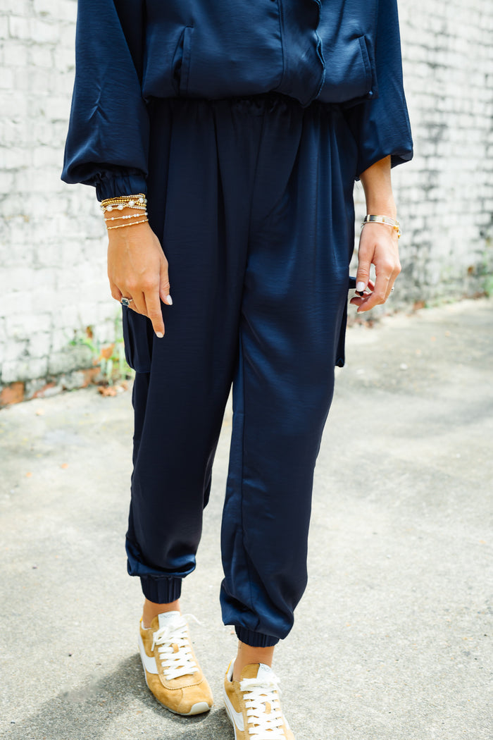The Casablanca Nights Joggers in Navy
