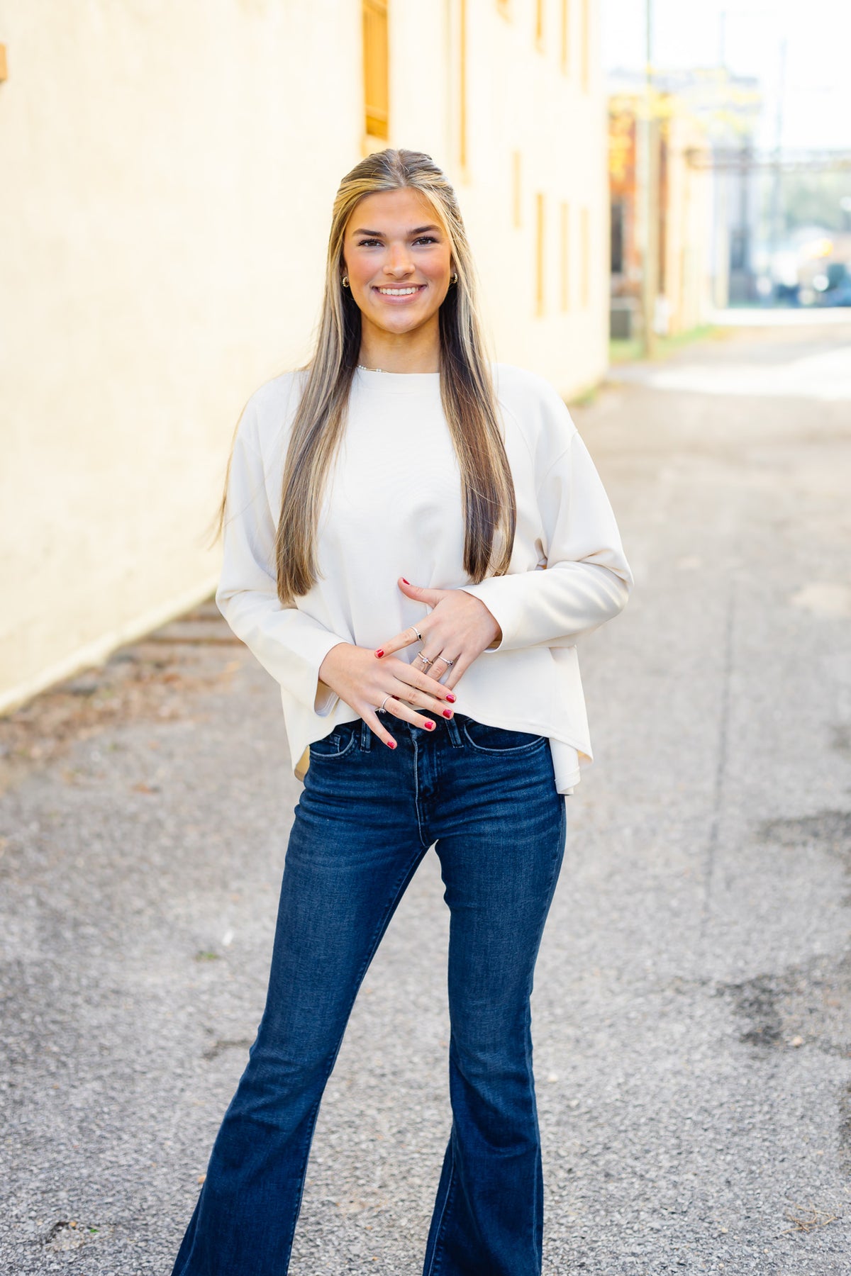 The Norah Pullover in Cream