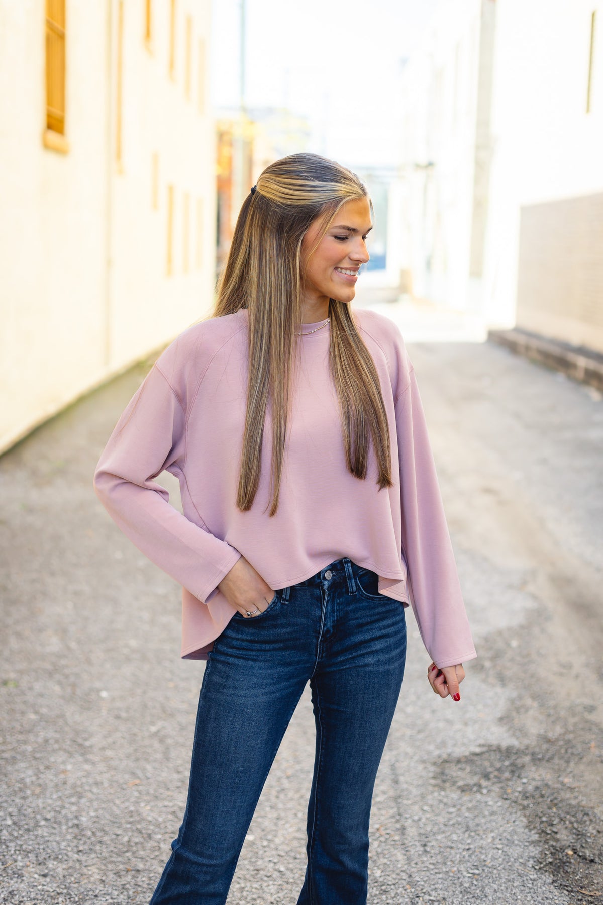 The Norah Pullover in Pink