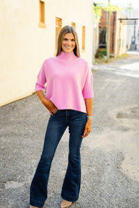 Rain + Rose: Maple Sweater in Pink