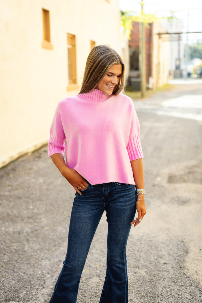 Rain + Rose: Maple Sweater in Pink