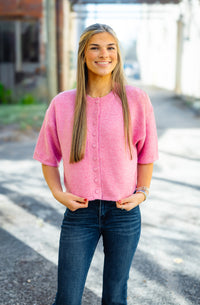 The Natalie Sweater Top in Pink