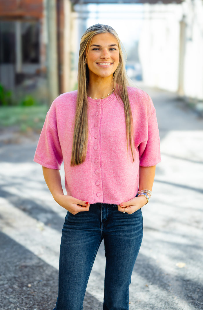 The Natalie Sweater Top in Pink