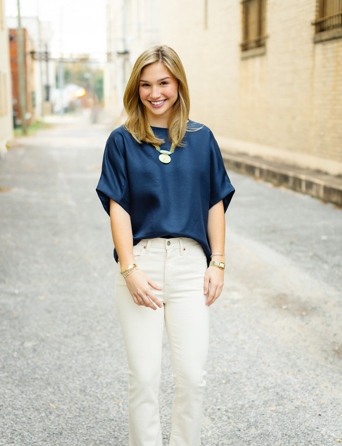 The Casey Top in Navy