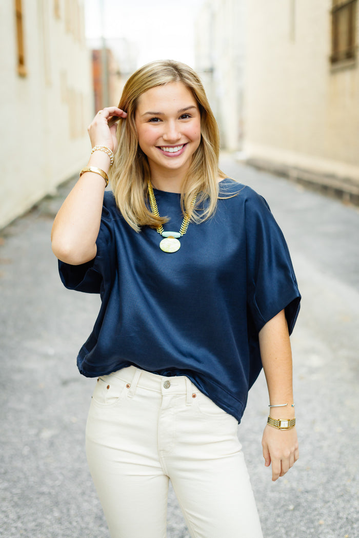 The Casey Top in Navy