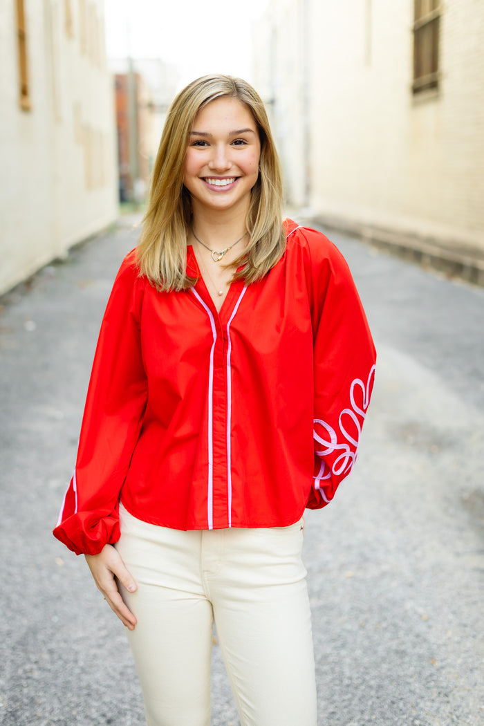 The Rora Top in Red