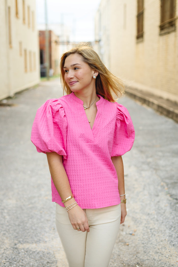 The Evie Top in Pink