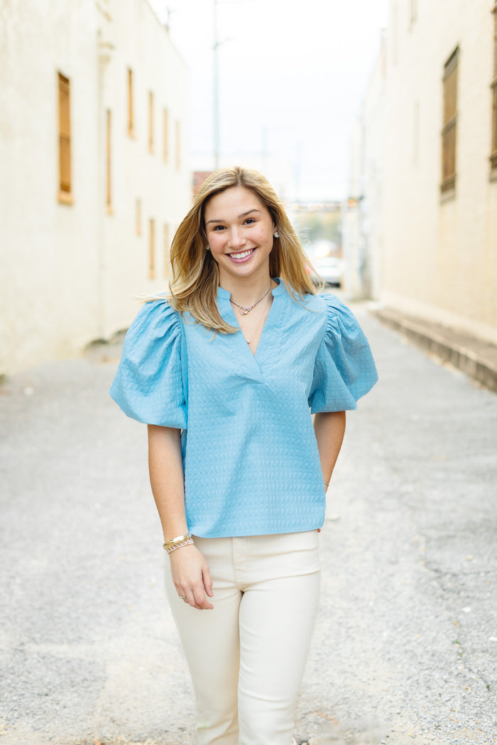 The Evie Top in Blue