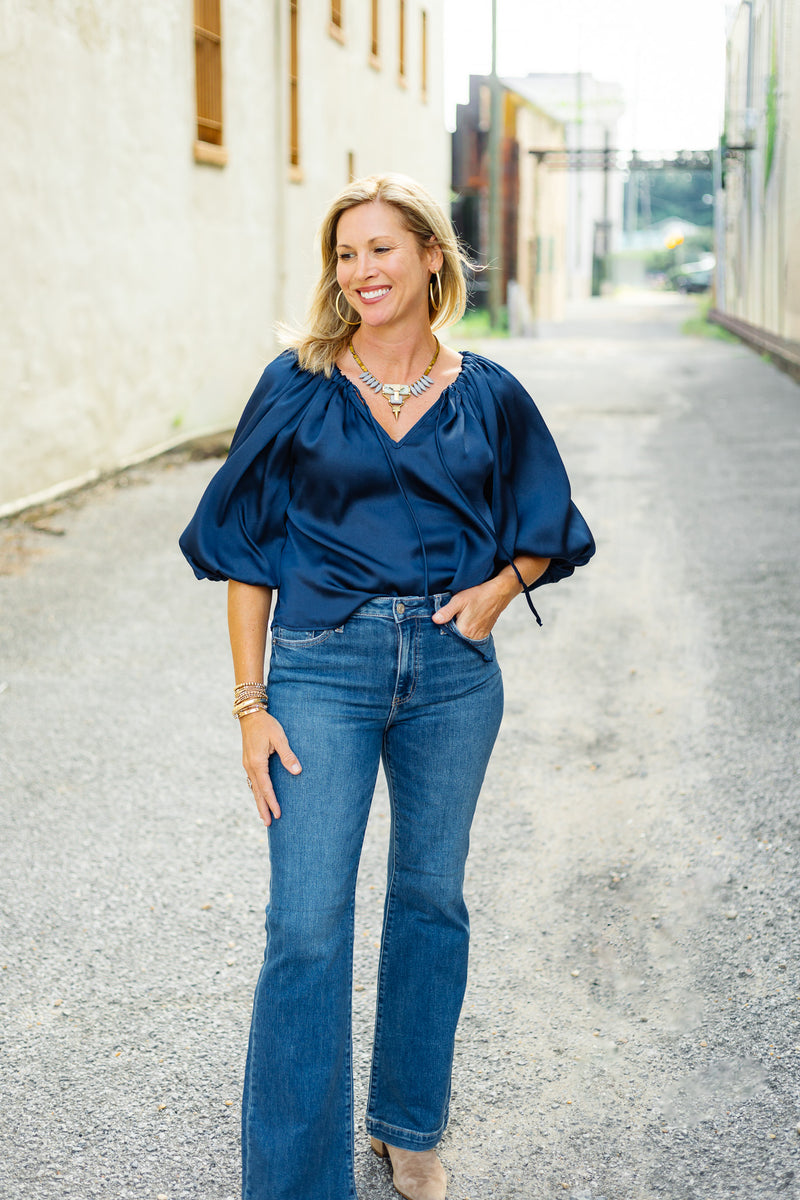 The Aster Top in Navy