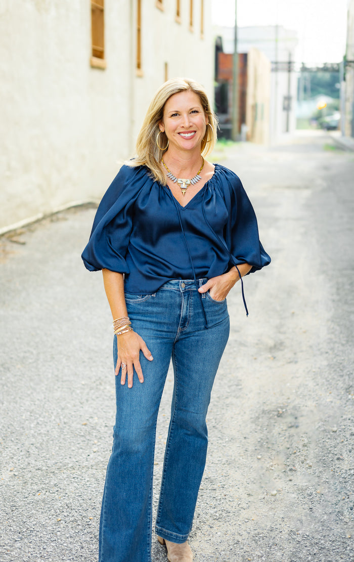 The Aster Top in Navy
