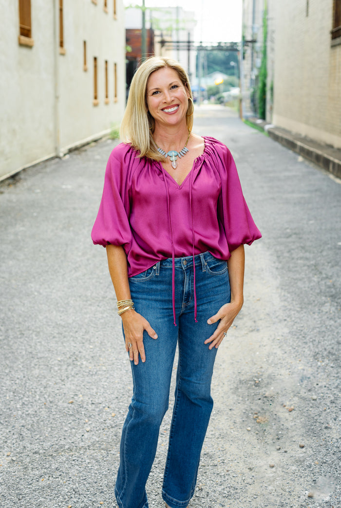 The Aster Top in Burgundy